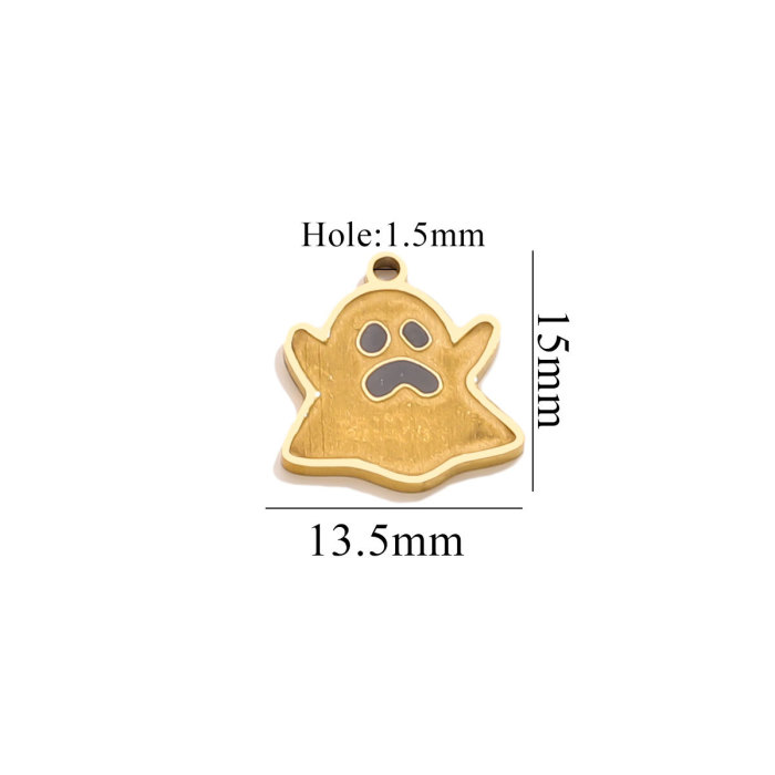 Halloween Pumpkin Lantern Dark Little Ghost Funny Cartoon Cute Pendant DIY Stainless Steel Accessories Jewelry Pendant