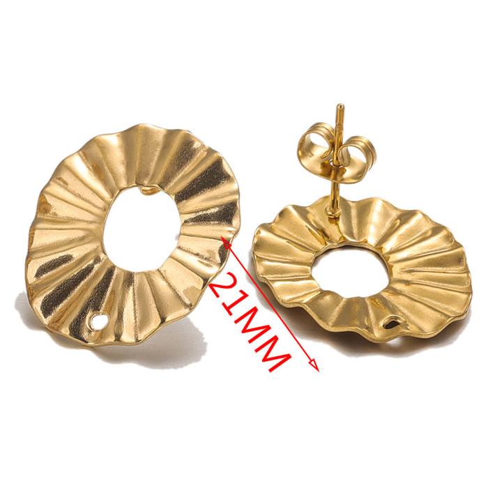 Stainless Steel Round Hole Flower-Shaped Earrings DIY Earring Making Supplies Accessories Earrings Studs Ear Posts Je...