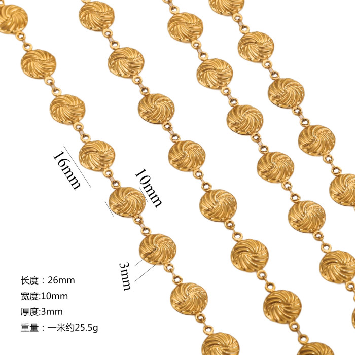 Hip-Hop Large Chain Handmade Stainless Steel Hollow Ocean Water Drop Cross Chain DIY Jewelry Accessories Wholesale