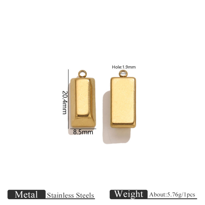 Stainless Steel Get Rich Gold Plated Bar Pendant Gold Brick GOLD Letter Charm DIY Bracelet Necklace Jewelry Accessori...