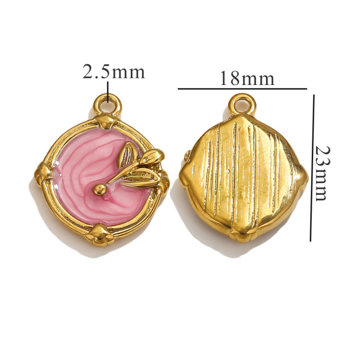 Stainless Steel Oil Painting Series Drip Oil Pendant DIY Fashion Clothing Pendant Bracelet Necklace Accessories