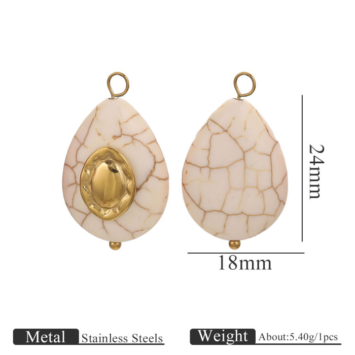 New Stainless Steel Water Drop Stone Beads Imitation Natural Stone Curved Needle Handmade DIY Jewelry Accessories Who...