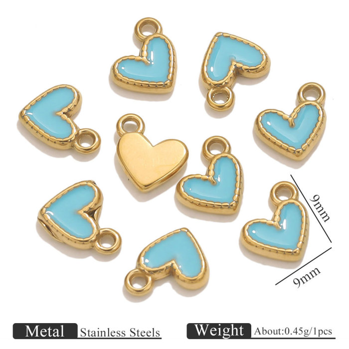 Stainless Steel Oil Drop Small Heart Pendant DIY Phone Small Hanging Ornament Accessories Heart Bracelet Earring Pendant Wholesale