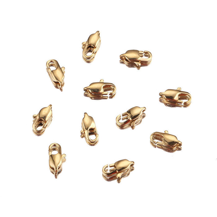 Stainless Steel Polished Japanese Clasp Rectangle Clasp Vacuum Electroplated Gold Lobster Clasp Titanium Steel DIY Bracelet Clasp