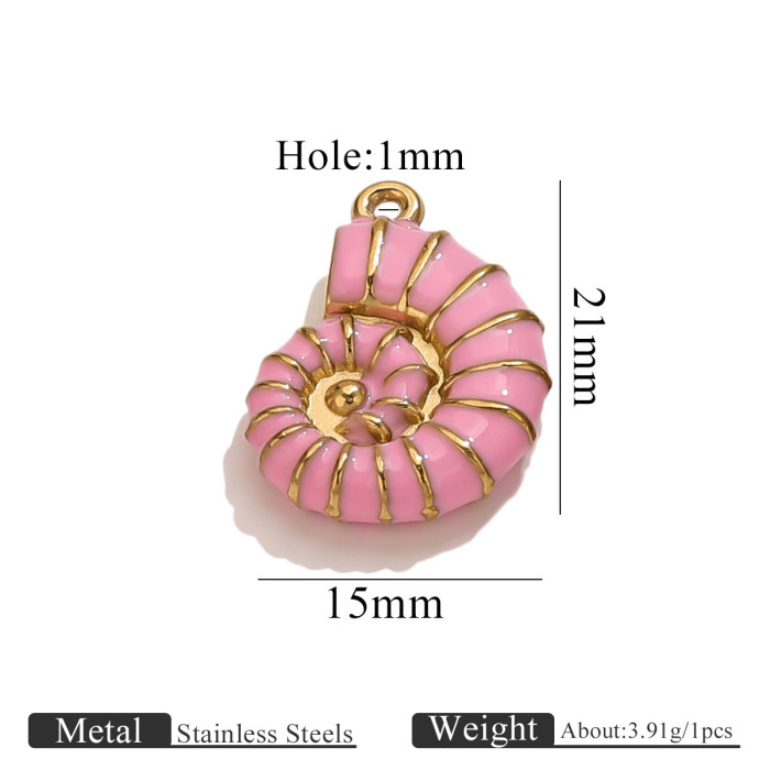 Stainless Steel Conch Necklace Pendant Multi-Shape Pendant DIY Necklace Earring Accessories