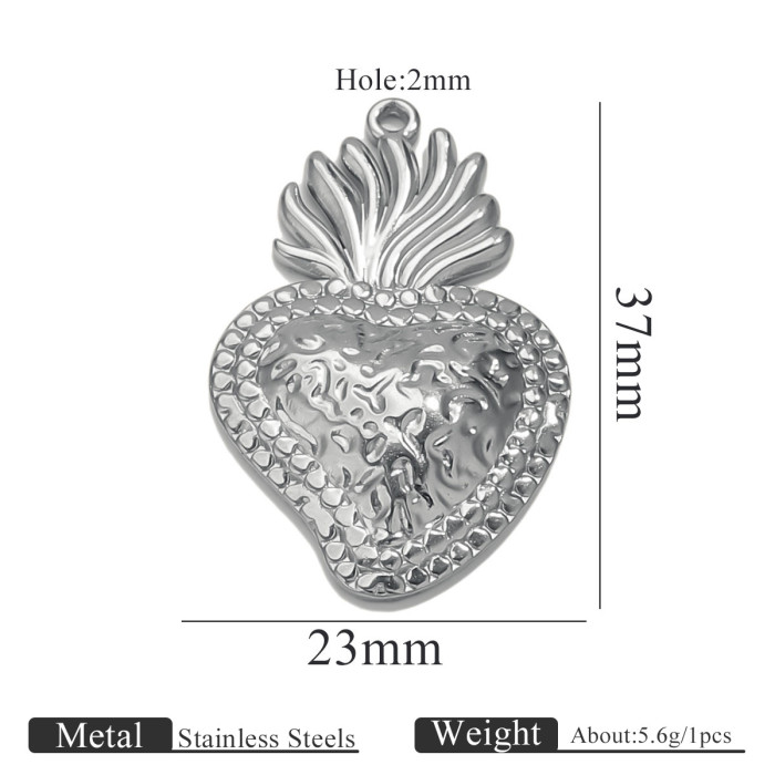 Stainless Steel High-End Fashion Sun Heart 18K Gold Pendant Bracelet Necklace Accessories Titanium Steel DIY Jewelry Components