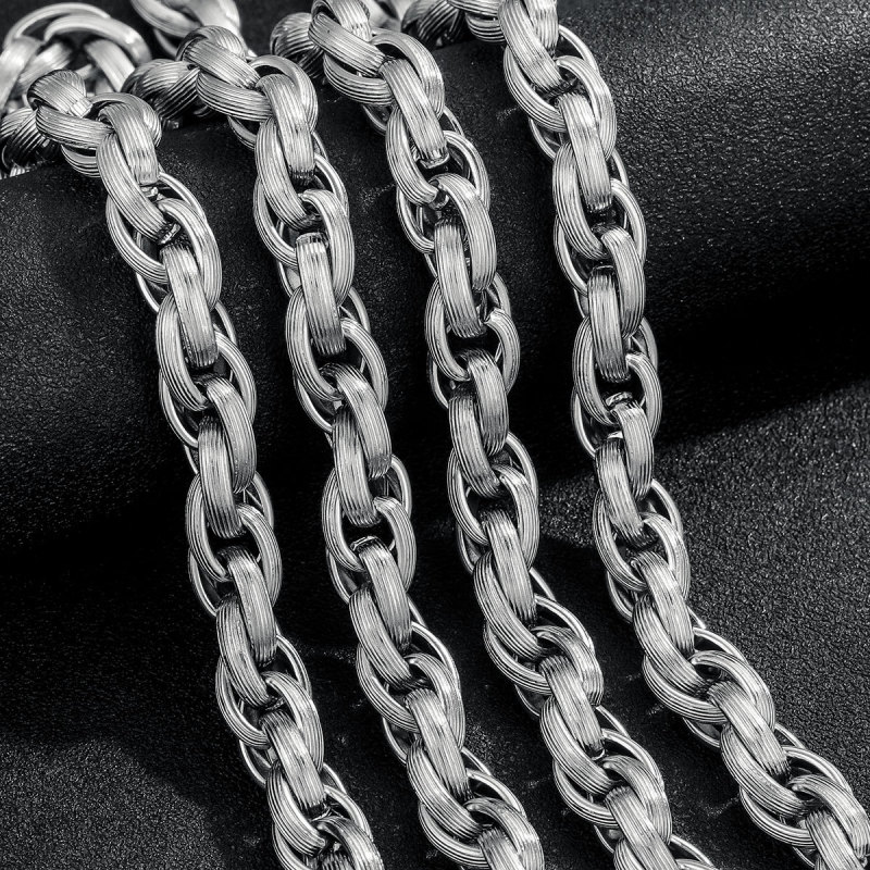 Exaggerated Stainless Steel Pattern Necklace Hip Hop Large Domineering Titanium Steel Braided DIY Thick Chain Accessories Waterproof
