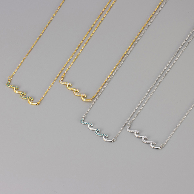 Amazon European and American Cross-Border Diamond-Studded Line Necklace for Women Simple Fashion Versatile High-End Feel Micro-Inlaid Factory Wholesale