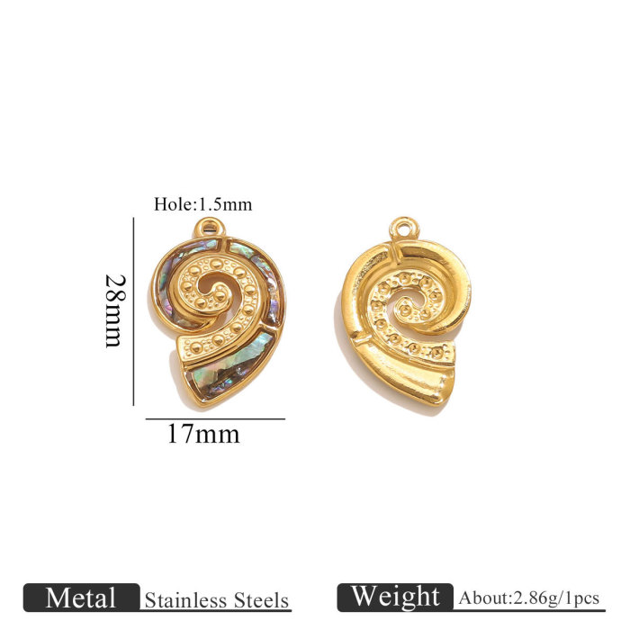 Stainless Steel Natural Shell Pendant Summer Beach Style Turtle Starfish Conch Jewelry DIY Pendant Accessories, Neckl...