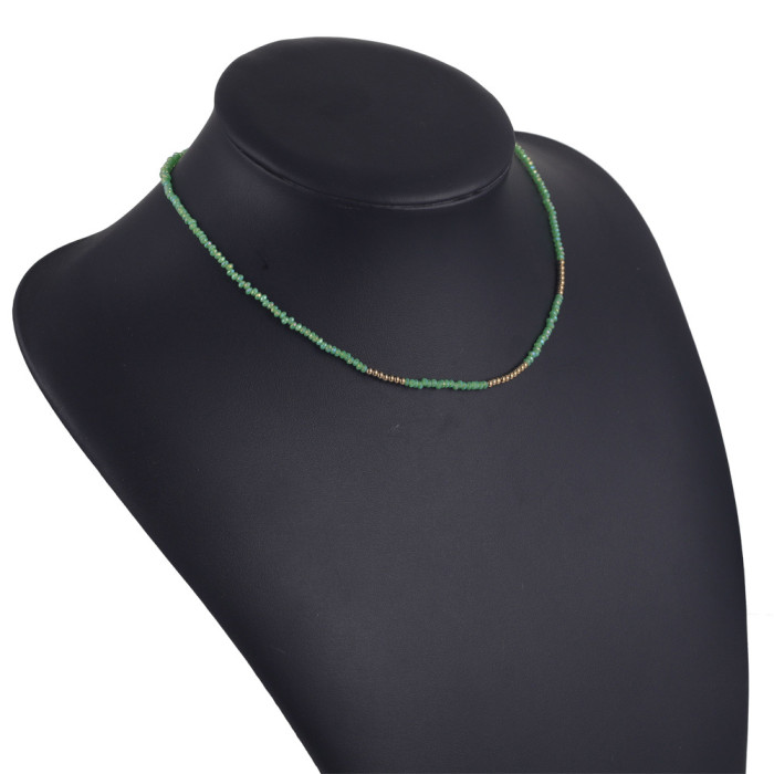 Stainless Steel Elegant Beaded Necklace Bohemian Style Chain Rice Beads DIY Necklace Handmade Irregular Necklace
