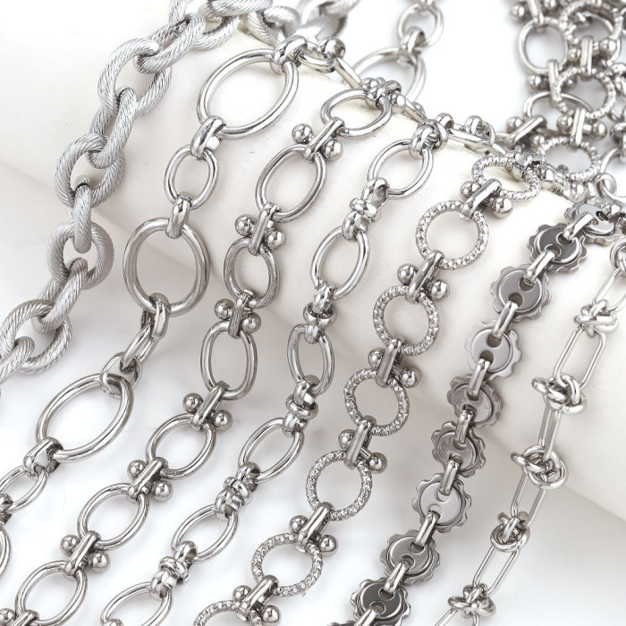 Multi-style Stainless Steel Trendy Punk Chain Jewelry DIY Jewelry Making Bracelet Rolling Jewelry Making Supplies Nec...
