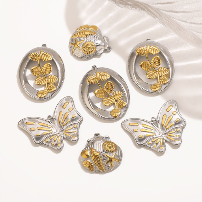 Stainless Steel Personalized Designer Fashionable Vintage Pendant DIY Ocean Butterfly Pendant Hanging Ornament, Neckl...