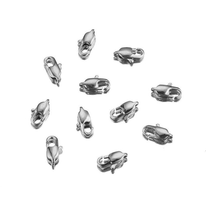 Stainless Steel Polished Japanese Clasp Rectangle Clasp Vacuum Electroplated Gold Lobster Clasp Titanium Steel DIY Bracelet Clasp