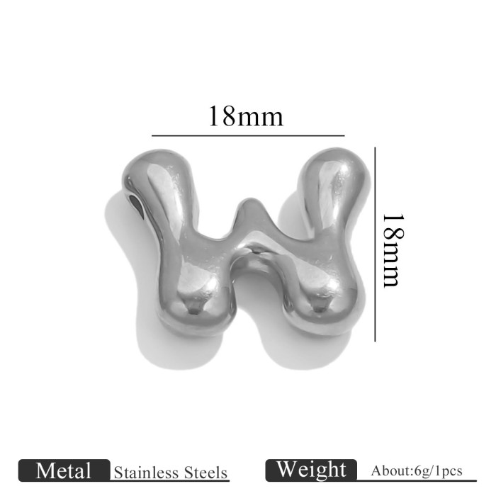 Stainless Steel Gold Q Version Cute Diy26 English Alphabet Pendant Necklace Jewelry Accessories