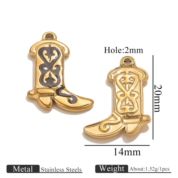 New Oil Drop Shoe Pendant Stainless Steel Colorful Enamel Shoe Hanging Decoration Accessories, Necklaces