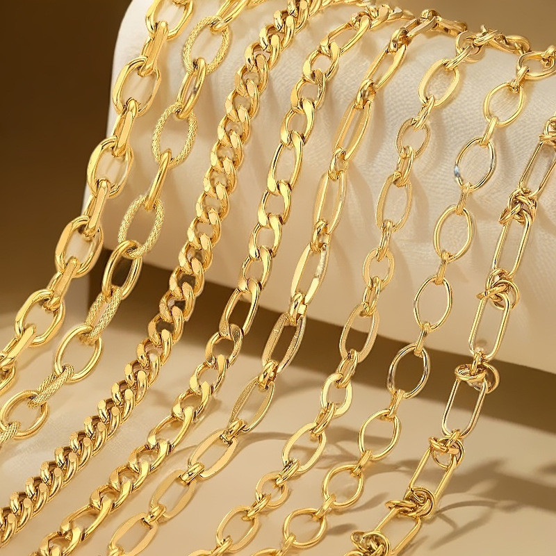 Multi-style Stainless Steel Thick Chain Jewelry DIY Handmade Bracelet Necklace Accessories Wholesale