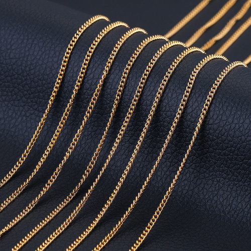 Stainless Steel Gold Inlaid Side Chain Necklace DIY Handmade Jewelry Hanging Chain Wholesale Accessories