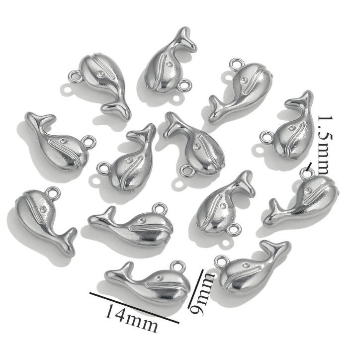 Stainless Steel Cute Small Pendant Ocean Series Sun Necklace Titanium Steel Pendant DIY Jewelry Titanium Steel Access...