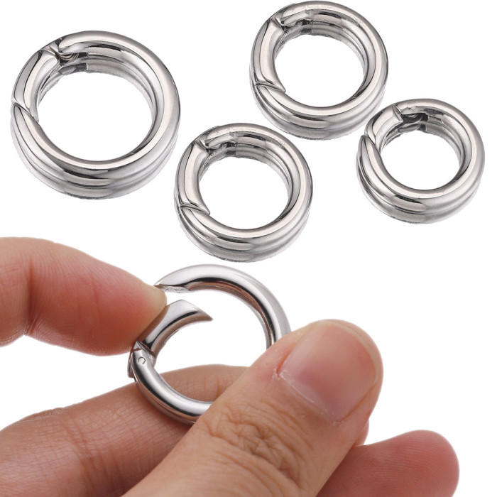 Polished Titanium Steel Clasp Stainless Steel Lobster Clasp D-shaped Carabiner DIY Jewelry Leather Cord Necklace Brac...