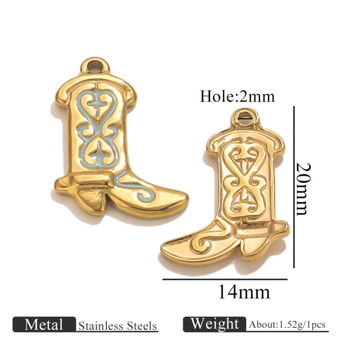 New Oil Drop Shoe Pendant Stainless Steel Colorful Enamel Shoe Hanging Decoration Accessories, Necklaces