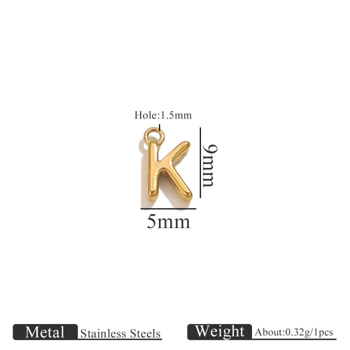 Stainless Steel 26A-Z Mini Circle Letter DIY Handmade Jewelry Accessories Vacuum Electroplated Jewelry Pendant, Neckl...
