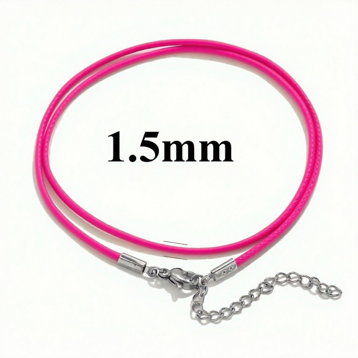 Stainless Steel Adjustable Handmade Hanging Rope Necklace Korean Wax Rope Leather Rope Simple Black DIY Chain Pendant