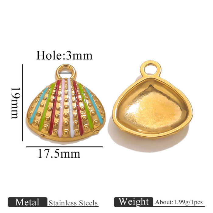 Stainless Steel Oil Drop Cartoon Pendant Dolphin Candy Flower Shell Jewelry Necklace Bracelet Pendant Accessories