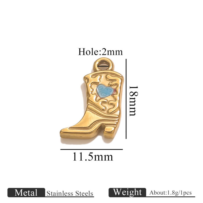 New Oil Drop Shoe Pendant Stainless Steel Colorful Enamel Shoe Hanging Decoration Accessories, Necklaces