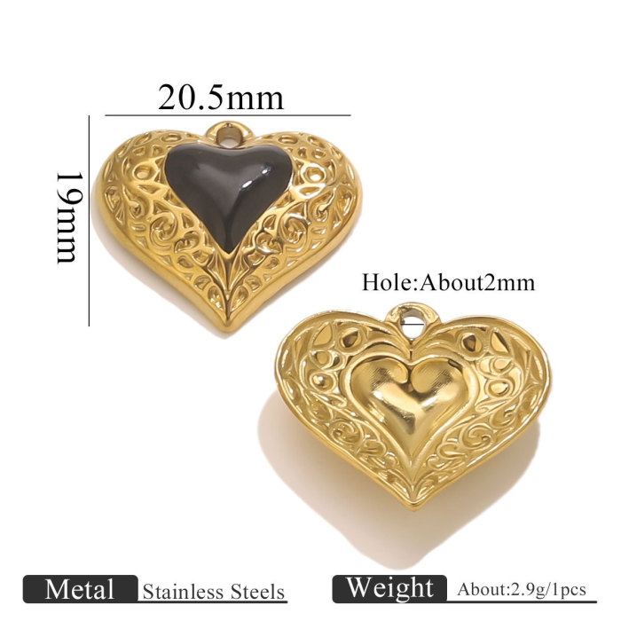 Stainless Steel Oil Drop Peach Heart Pendant DIY Women's Necklace Bracelet Handmade Jewelry Heart Pendant Accessories