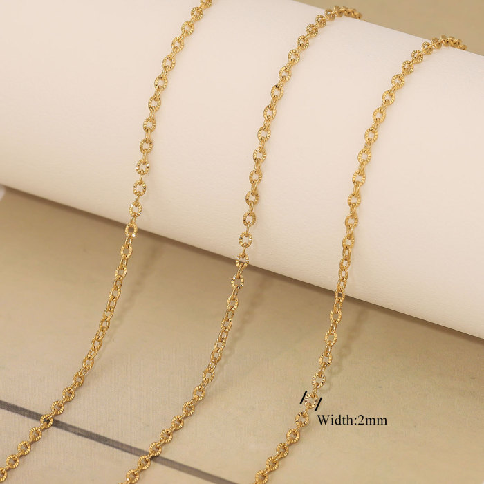 Stainless Steel 18K Vacuum Plated Bead Chain Box Chain Cross Chain DIY Necklace Bracelet Jewelry Accessories