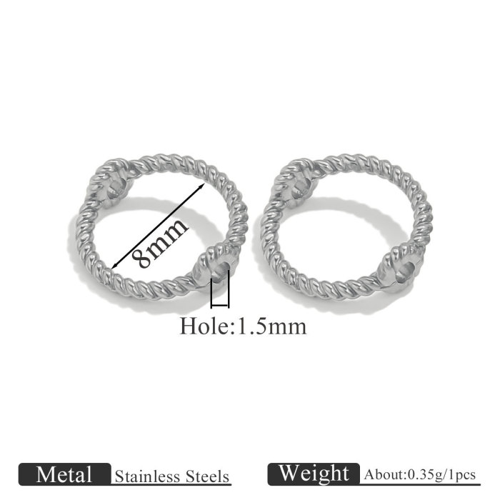 Stainless Steel Double Hole Twist Bead Connector DIY Versatile Wearable Bead Pendant Rotating Jewelry Accessories