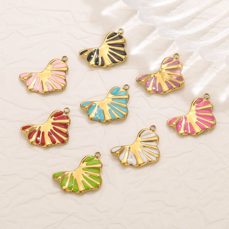 DIY Vacuum Gold Plated Ribbon Shaped Jewelry Pendant Oil Drop Titanium Steel Bracelet Necklace Jewelry Accessories Wholesale