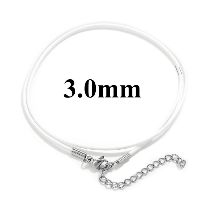 Stainless Steel Adjustable Handmade Hanging Rope Necklace Korean Wax Rope Leather Rope Simple Black DIY Chain Pendant