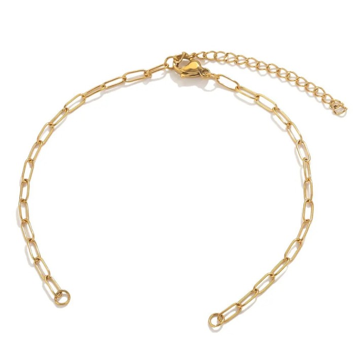 Stainless Steel DIY Bracelet Long Cross Adjustable Titanium Steel Bracelet Accessories Real Gold Plated Semi-finished Basic Chain