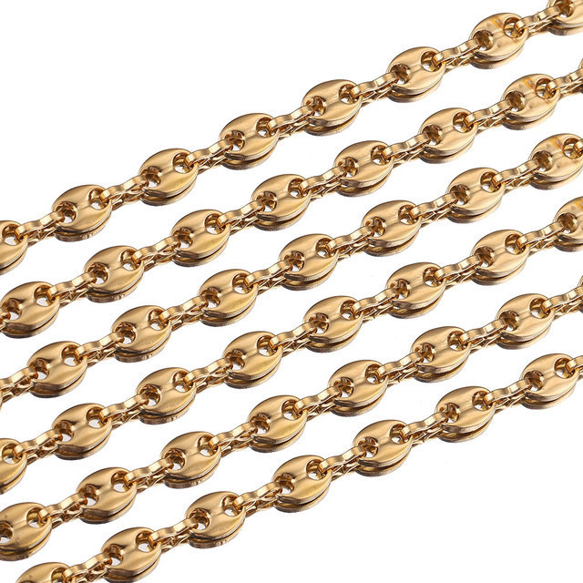Stainless Steel Chain Necklace Pig Nose Chain Bracelet Hip Hop DIY Jewelry Handmade Supplies Accessories Wholesale Bulk