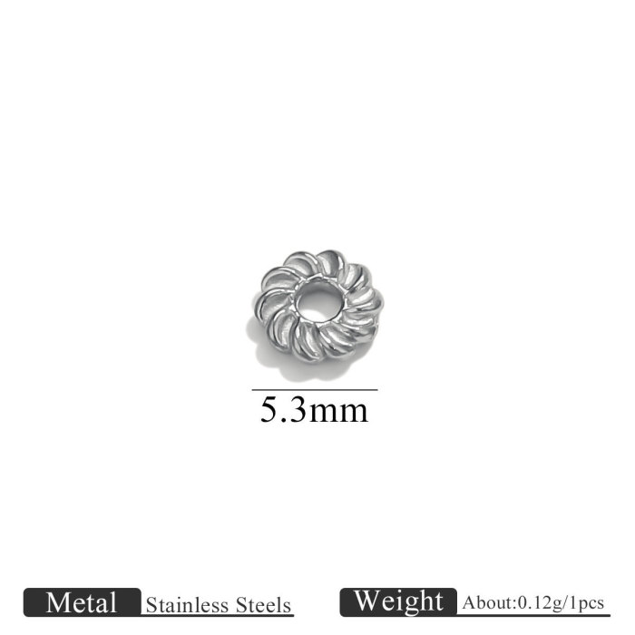 18K Gold Plated DIY Stainless Steel Jewelry Accessories 3D Beads Flower Holder Necklace Bracelet Bead Spacer