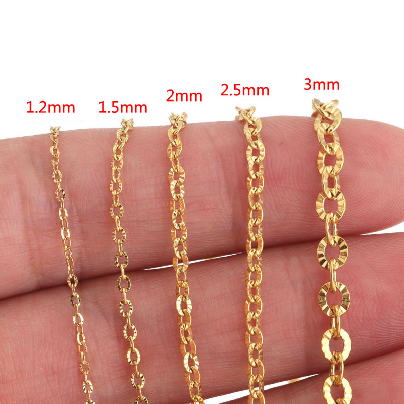 Stainless Steel Sunflower Chain Cross O Embossed Chain Titanium Steel Vacuum Electroplated Gold Chain DIY Necklace Bracelet