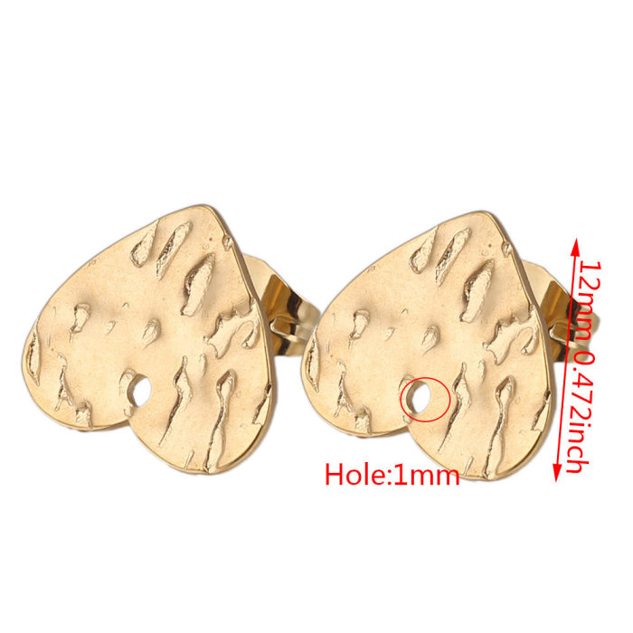 European and American Style Stainless Steel Geometric Stud Earrings Column Embossed DIY Earring Backs with Holes Jewelry Accessories Titanium Steel Earring Making