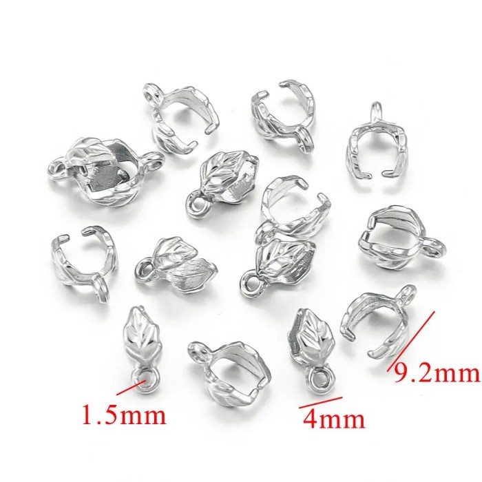 Stainless Steel Casting Jade Pendant Clip Buckle Melon Seed Buckle Titanium Steel DIY Pendant Necklace Earrings Handm...
