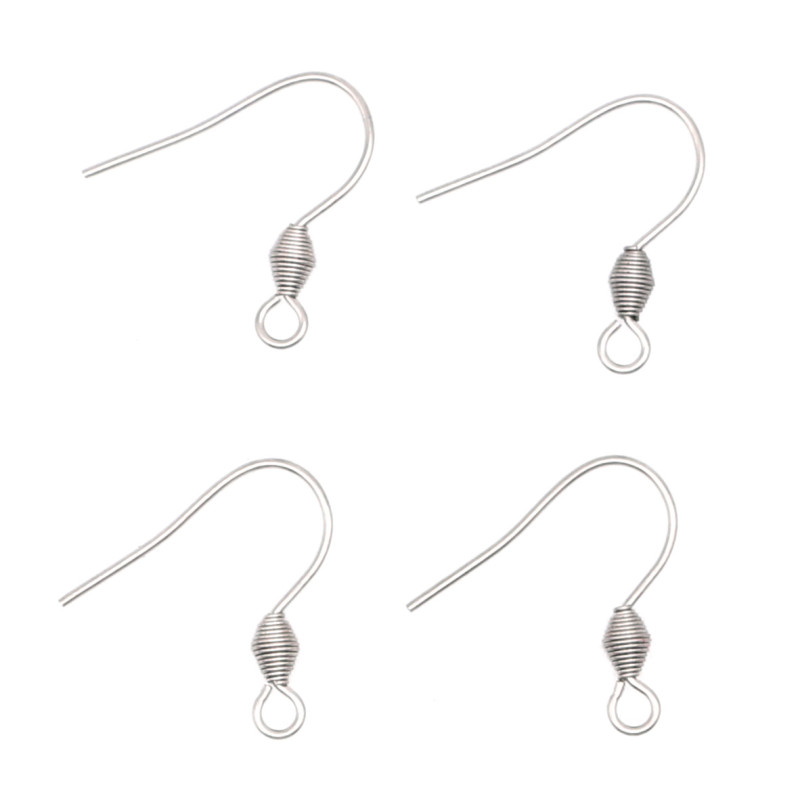Stainless Steel Spiral Ear Hooks Question Mark Hooks Fish Ear Hooks Bohemian Threaded Spring Hooks DIY Jewelry Accessories