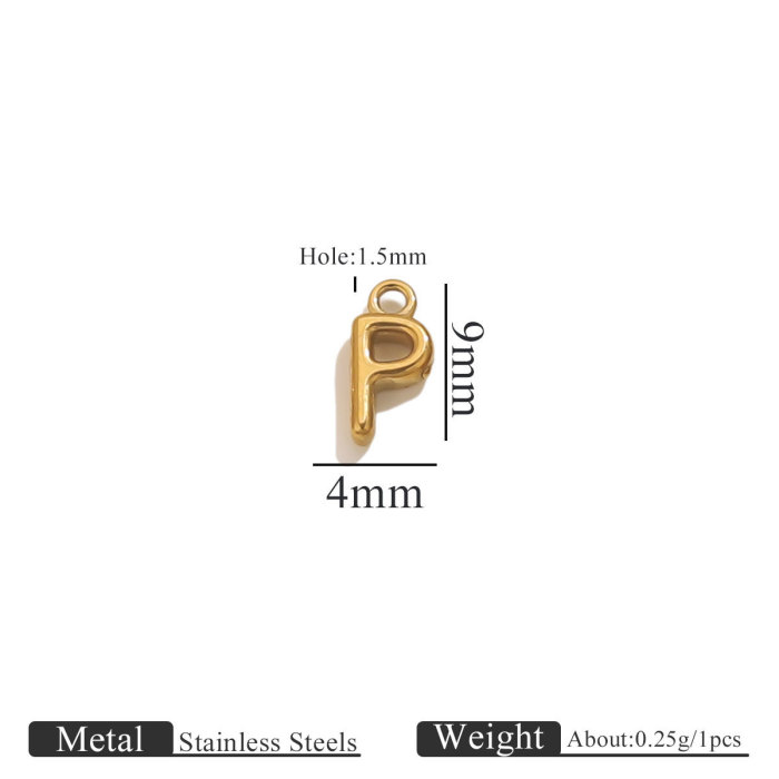 Stainless Steel 26A-Z Mini Circle Letter DIY Handmade Jewelry Accessories Vacuum Electroplated Jewelry Pendant, Neckl...