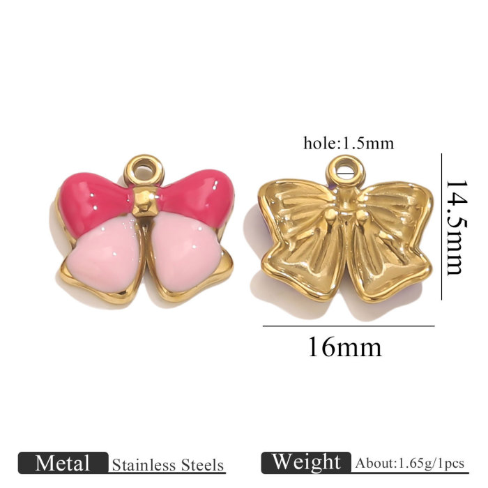 Stainless Steel Butterfly Flower-Shaped Pendant Colorful Oil Drop Multi-Style DIY Necklace Pendant Jewelry Accessorie...