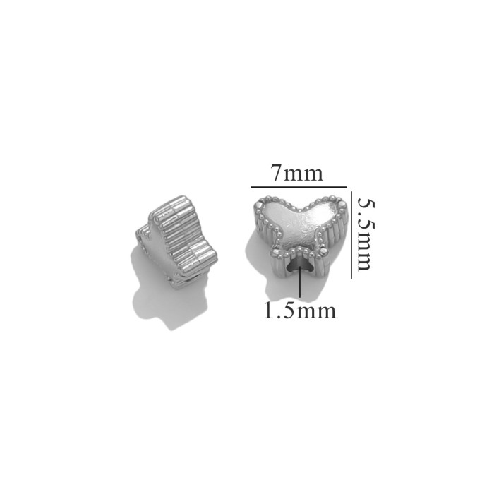 Stainless Steel Heart Water Drop Spacer Beads Beaded Titanium Steel DIY Bracelet Necklace Color Retention Waterproof...