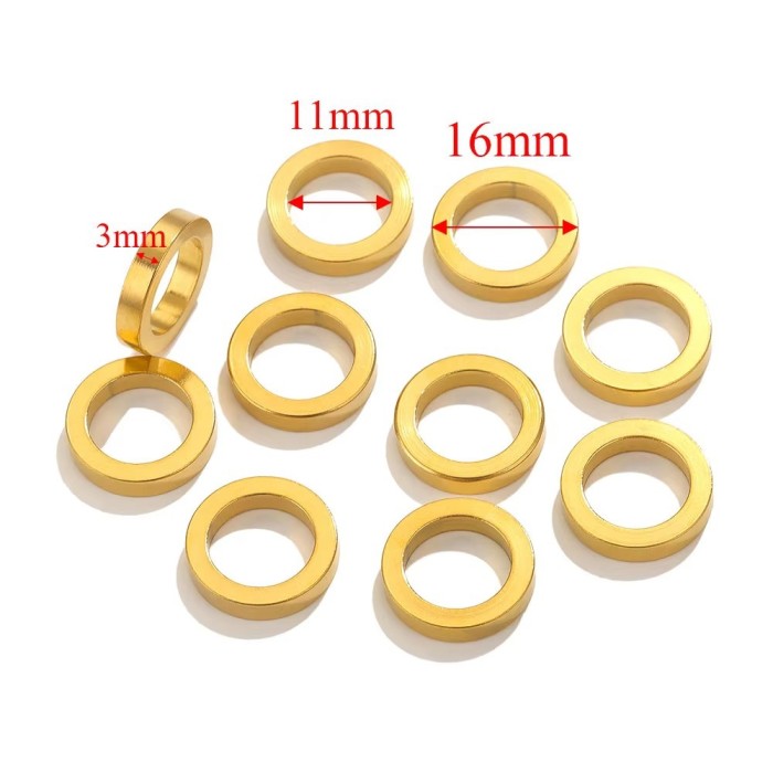 Stainless Steel Large Hole Beads Seamless Circle Round Flat Closed Ring Spacer Closed Ring Jewelry Accessories Loose Beads Wholesale