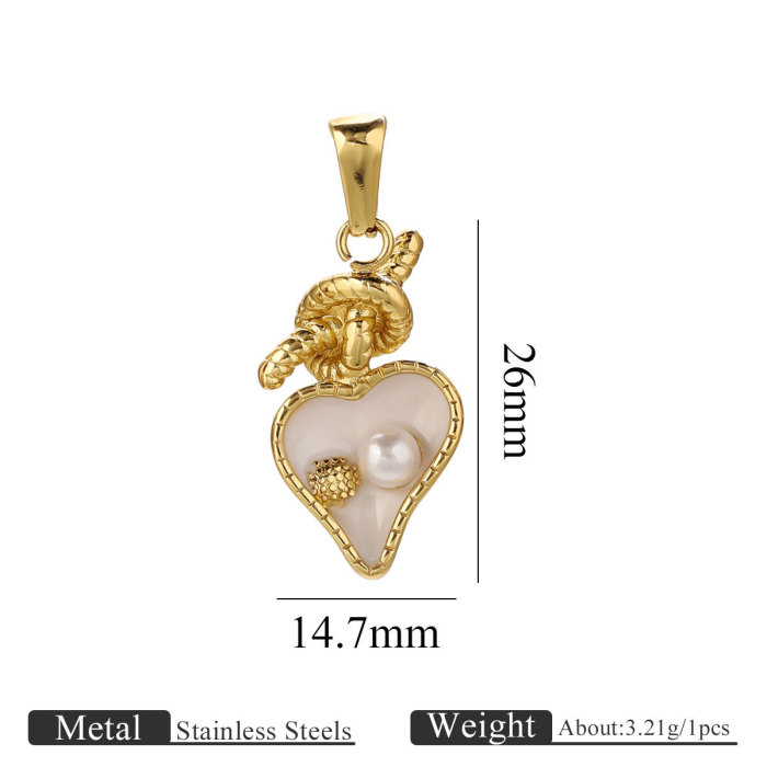 Vacuum Gold Plated Imitation Pearl Pendant DIY Necklace Earring Pendant Stainless Steel Jewelry Accessories Wholesale