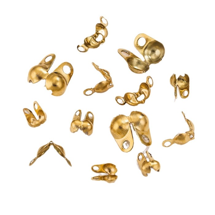 Stainless Steel Vacuum Color Retention Gold Plated Bead Clasp Titanium Steel Bead Chain Clasp Pearl Necklace Bead Clasp DIY Jewelry