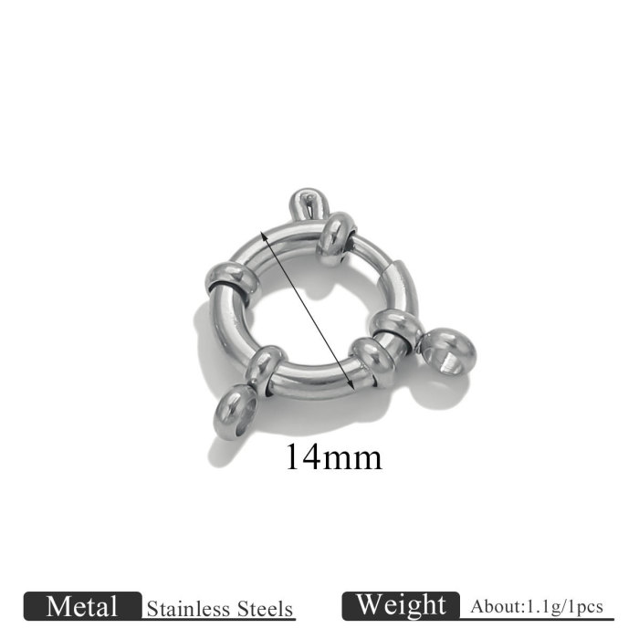 Stainless Steel Loop Slingshot Clasp Jewelry Accessories DIY Necklace Bracelet 18K Gold Plated Connector Clasp Color Retention Pendant Clasp