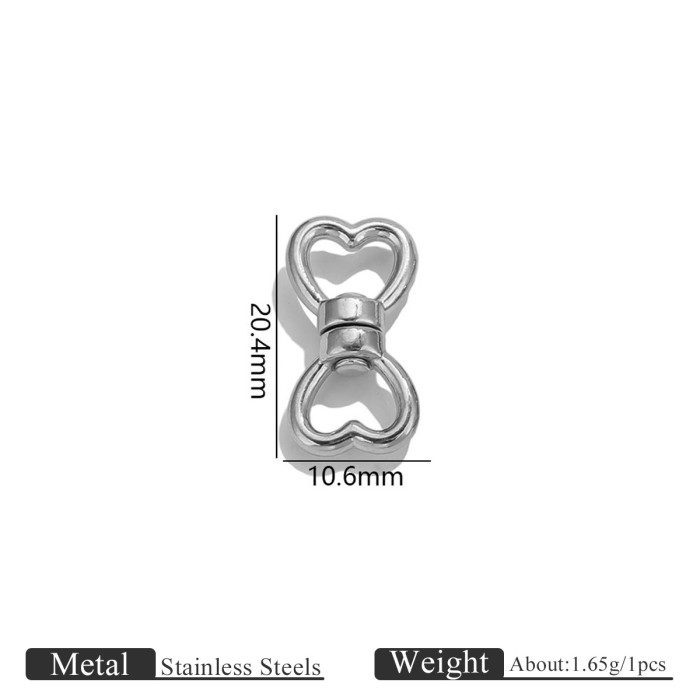 Stainless Steel Metal Swivel Clasp 8-Shaped Clasp Heart-Shaped Loop DIY Bracelet Bag Connector Jewelry Accessories Wh...
