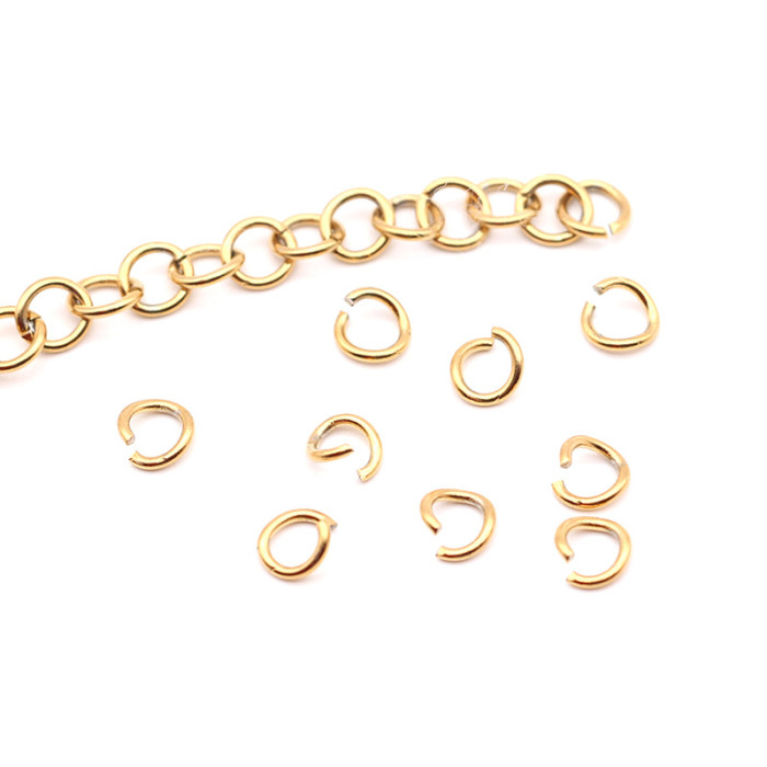 DIY Stainless Steel Real Gold Plated Gold Open Ring Closed Ring Single Ring Hanging Ring Handmade Jewelry Accessories 1m / Set