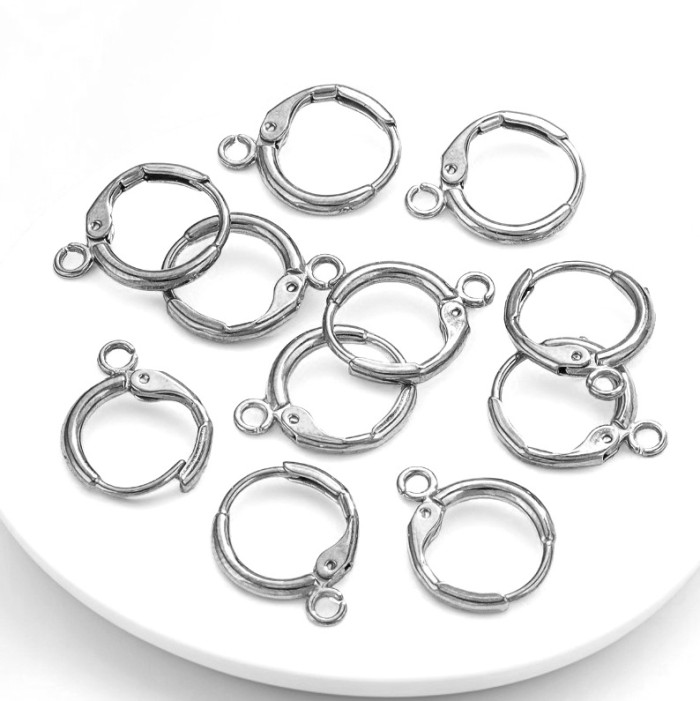 Stainless Steel 18K Gold Plated French Hook Round Single Hole Ear Hook Ear Hoop DIY Handmade Earrings Jewelry Gold Ea...